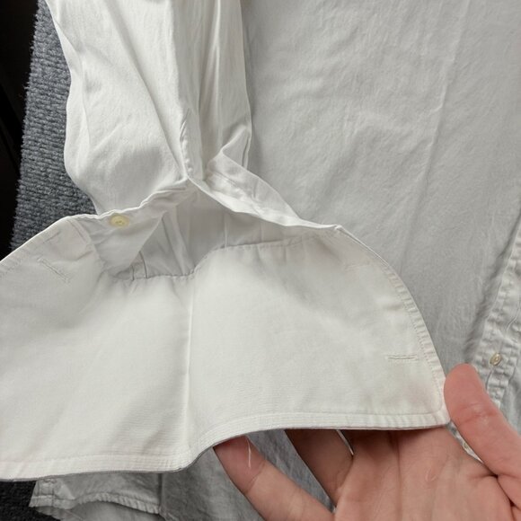 Gitman Bros 18.5 35 USA Oxford French Cuff Point TTX Cotton Pinpoint White Solid - Picture 6 of 16